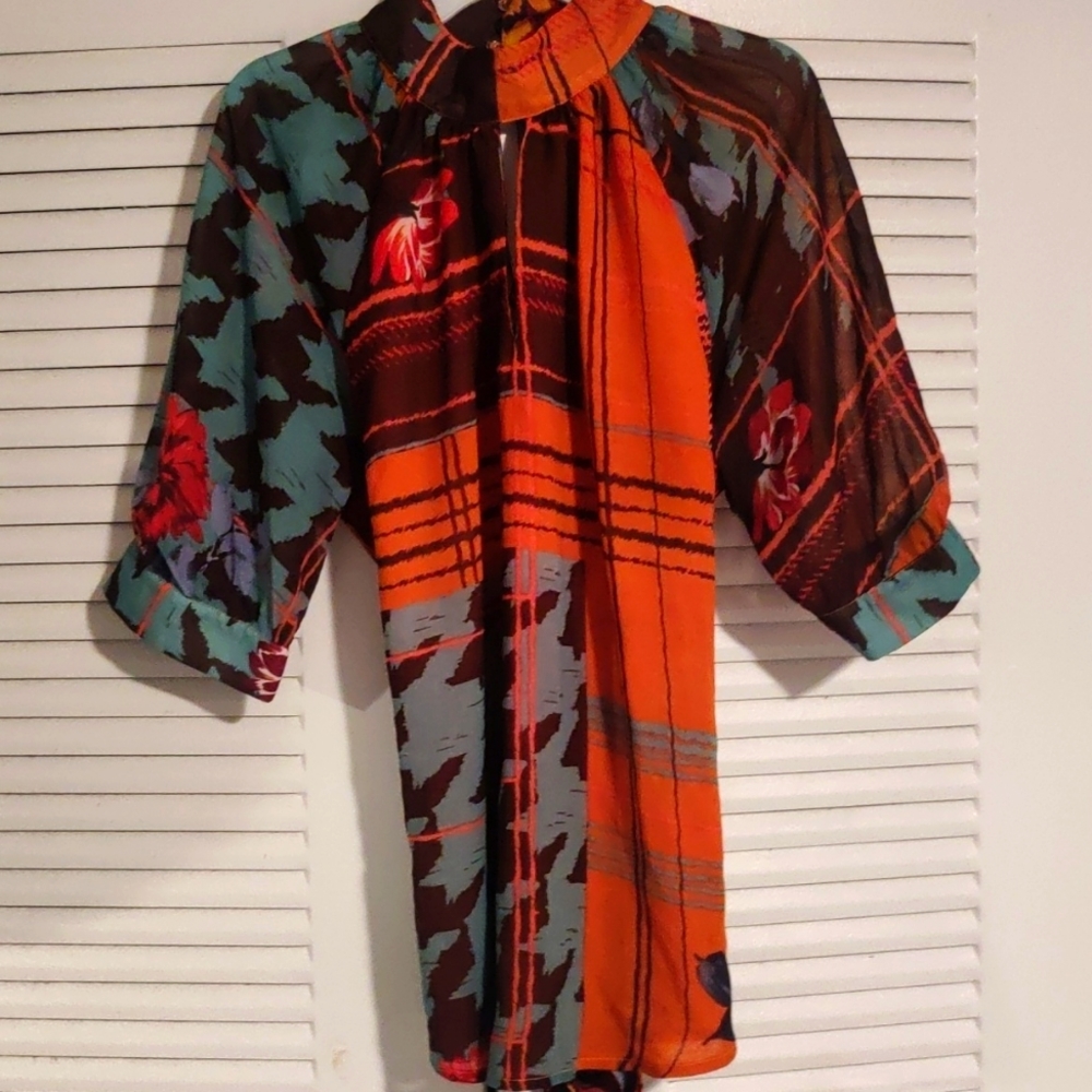NY & Co. Sheer Collared Blouse